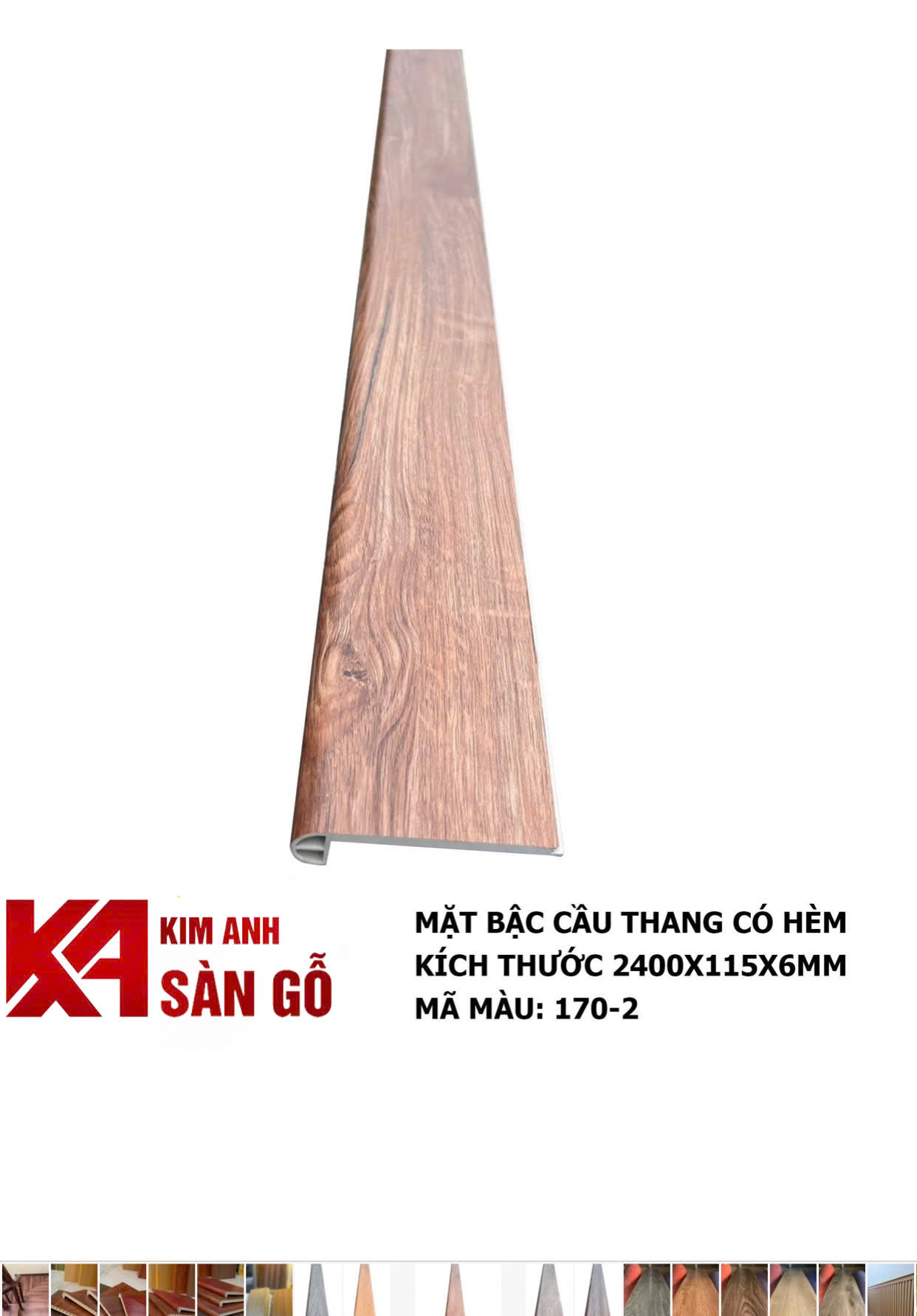 Mặt Bậc Cầu Thang Nhựa Giả Gỗ MAX 170-2 MINI